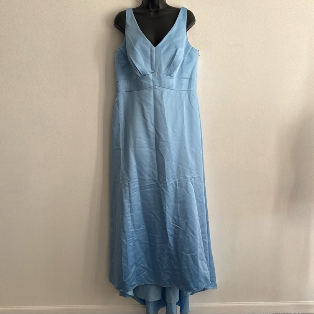 Alfred Angelo Sky Blue V-Neck High Low Dress